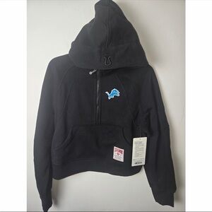 Lululemon Detroit Lions Scuba Oversized Half Zip Hoodie Black XS/S NEW